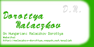 dorottya malaczkov business card